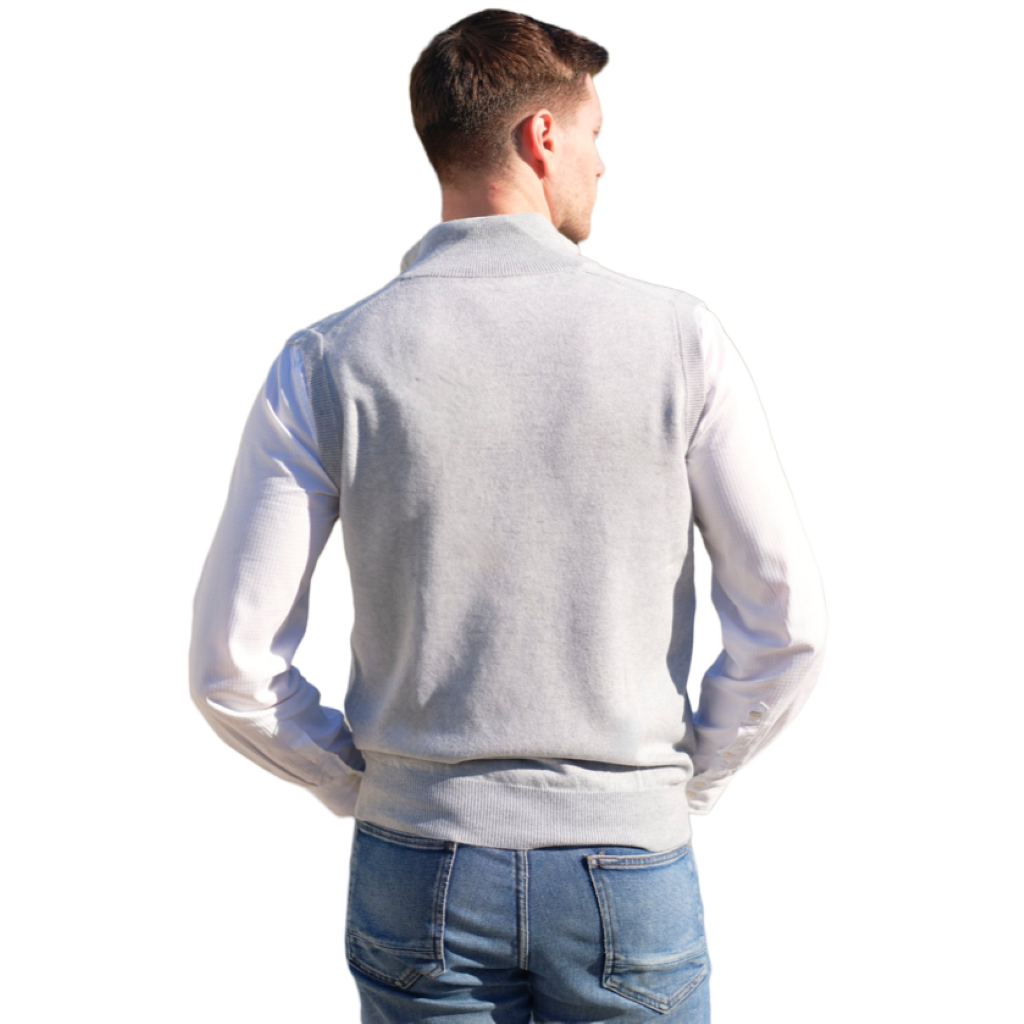 Giacca Uomo Senza Maniche 100% Cashmere con chiusura Zip-1