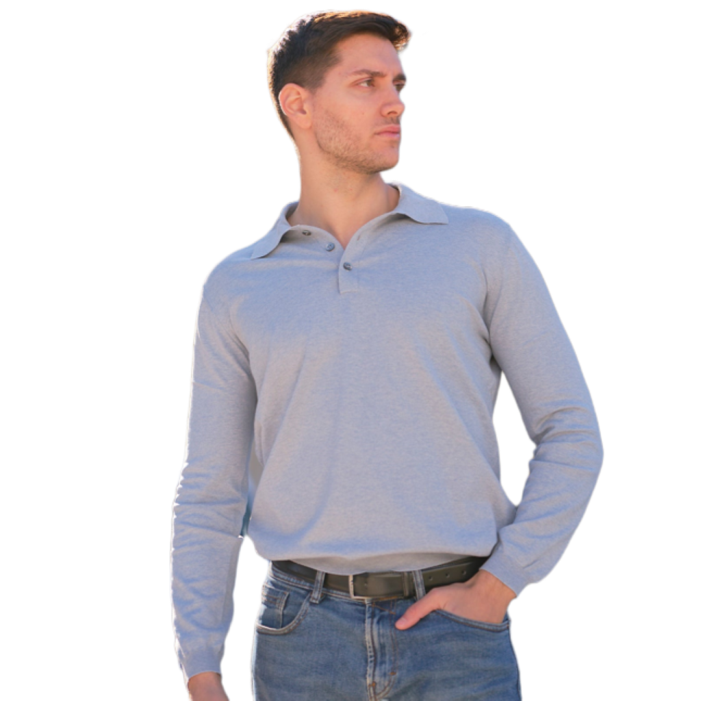 Polo Uomo Maniche Lunghe 100% Cotone ELS-0